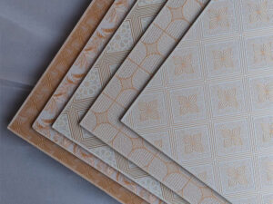 Gypsum fiber ceilings